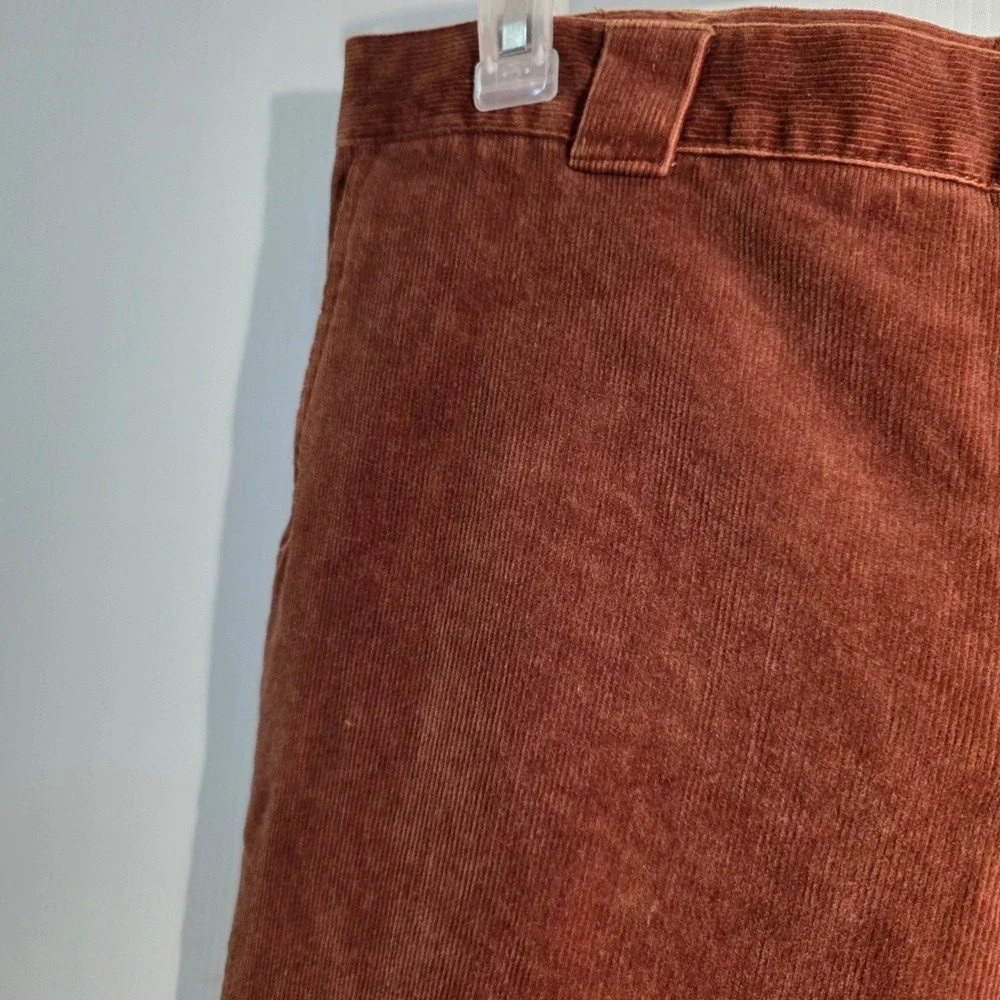 Sag Harbor Sport Rust Brown Corduroy Pants Womens 18 High Rise Straight Wide Leg